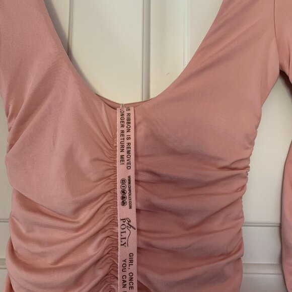 OH Polly Flatter Me Long Sleeve Ruched Bodycon/Bandage Mini Dress (NWT) - Picture 7 of 7